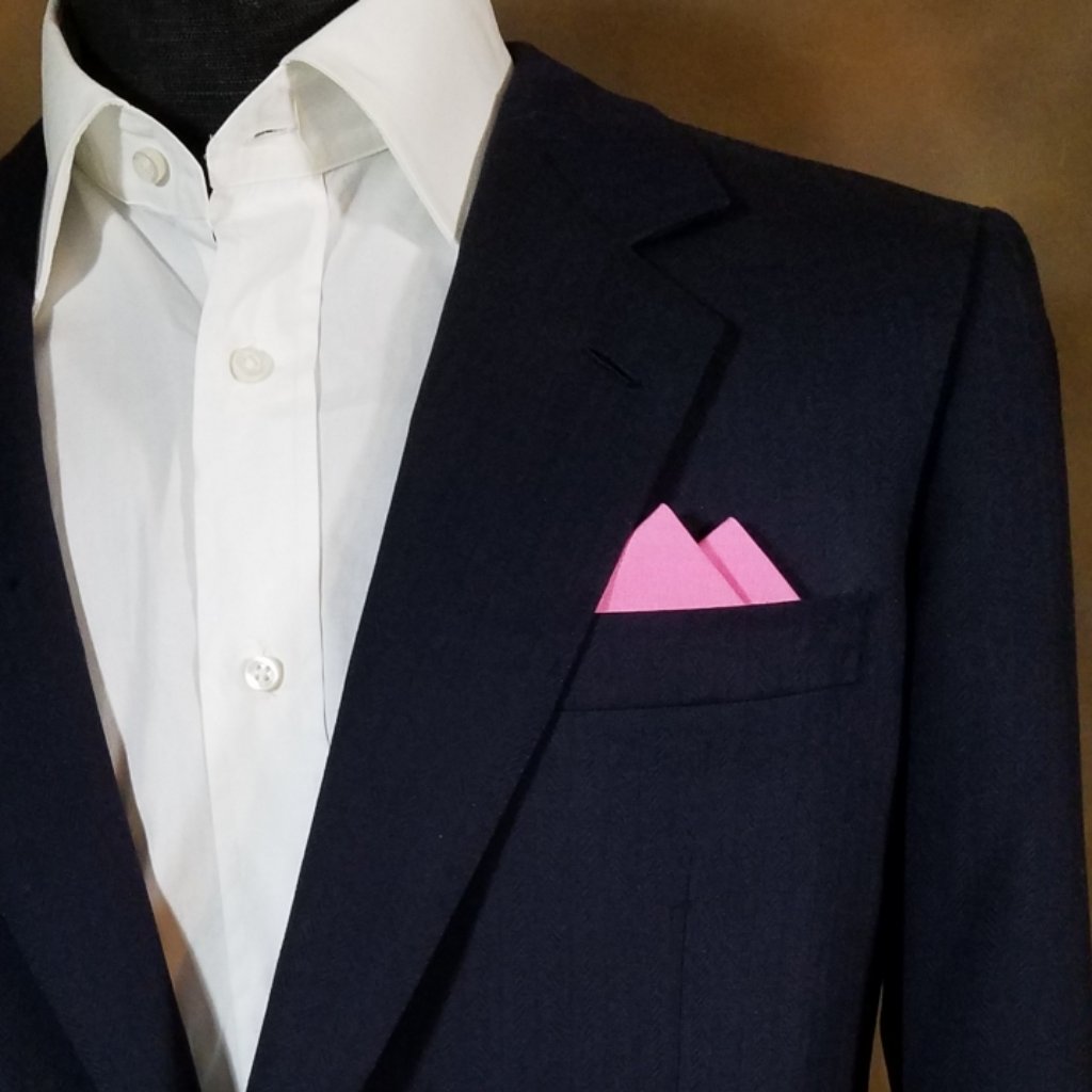 New  Bubblegum Pink Cotton PreFolded Pocket Square Handkerchief Insert